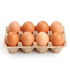 eggs box pack of 8 isolated on white