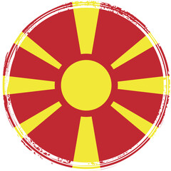 National flag of North Macedonia in stamp style
 - obrazy, fototapety, plakaty