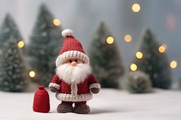cute little santa knitted wool miniature