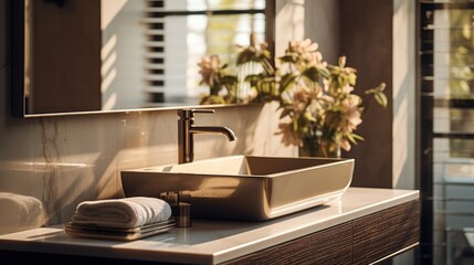 Bathroom details,Bathroom interior luxurious with sink and faucet