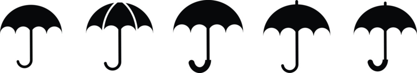 Set Of Simple Umbrella Vector