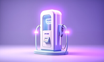 ev car charging station isometric