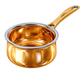 Pot gold stainless steel on transparent background PNG