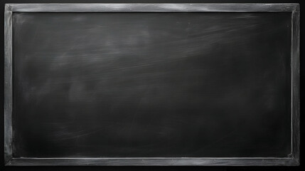 Blackboard chalkboard texture. Empty blank black chalkboard with chalk traces, generative ai - obrazy, fototapety, plakaty