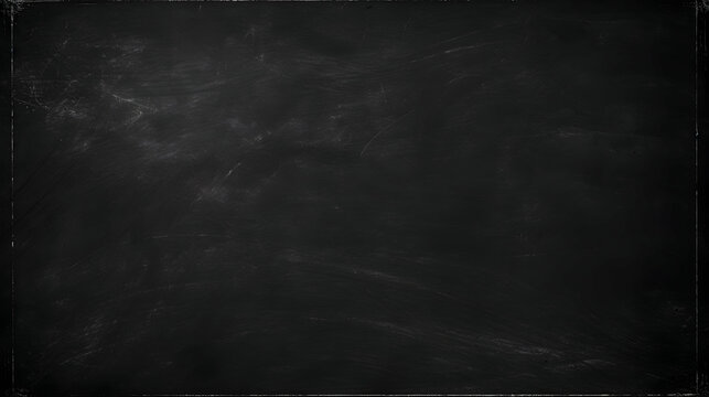 Blackboard chalkboard texture. Empty blank black chalkboard with chalk traces, generative ai