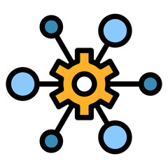 Network Outline Color Icon