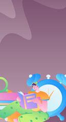 Education learning people flat vector concept hand drawn illustration
