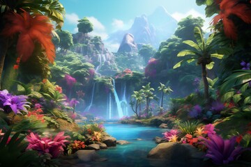 Vibrant empty gaming content thumbnail background Generative AI 