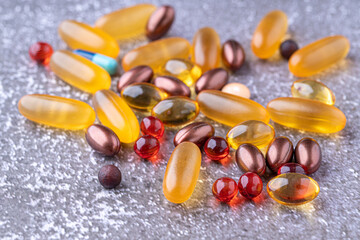 Variety of medicines and drugs.Medicine and healthcare concept.