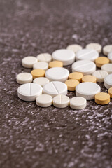 Variety of medicines and drugs.Medicine and healthcare concept.