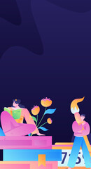 Education learning people flat vector concept hand drawn illustration
