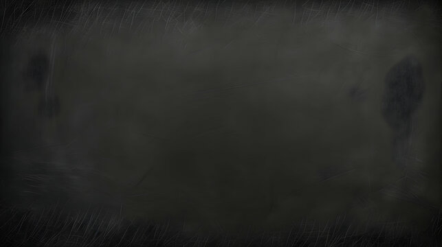 Blackboard chalkboard texture. Empty blank black chalkboard with chalk traces, generative ai