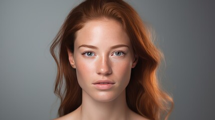Fototapeta premium Portrait of a woman is wearing modern clothing in white and neutral colors