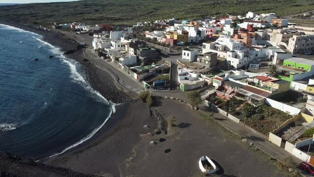 El Socorro Beach, G&uuml;&iacute;mar, as seen from a 4K drone