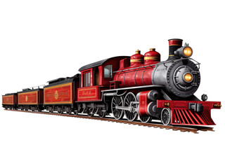 Vintage train on transparent background