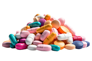 Pile of pills Isolated on Transparent Background PNG