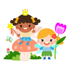 little fairy clipart, Cute beautiful little winged fairies  