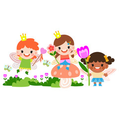 little fairy clipart, Cute beautiful little winged fairies  