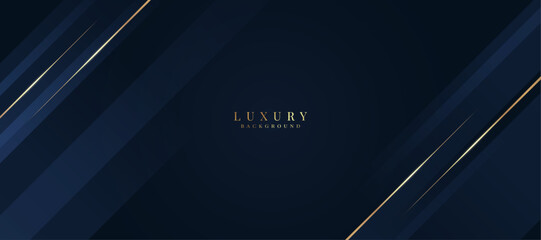 Luxurious dark blue background with sparkling gold and glitter. modern elegant abstract background - obrazy, fototapety, plakaty