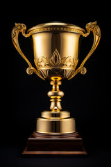 Fototapeta na wymiar Golden trophy and gold trophy on top.