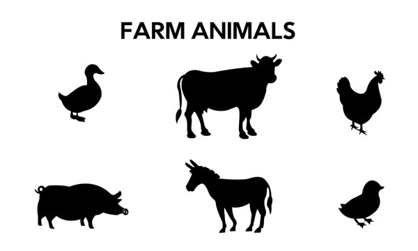 farm animals silhouettes
