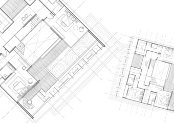 Floor plan designed building on the drawing.
