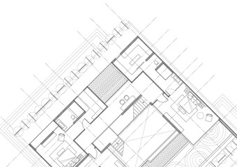 Floor plan designed building on the drawing.
