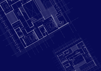 Floor plan designed building on the drawing.