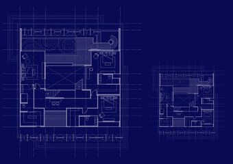 Floor plan designed building on the drawing.