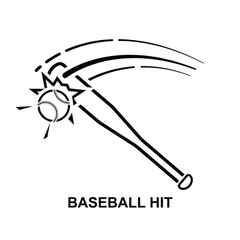 Baseball hit icon isolated on background vector illustration.
