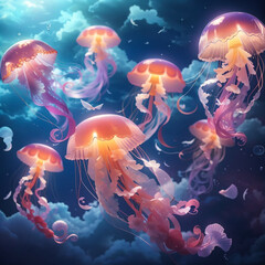 Naklejka premium jellyfish in water