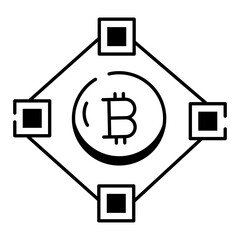 Cryptocurrency Market Linear Icons