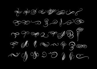 Fototapeta na wymiar Calligraphy decorative flourishes | Filigrees vector | Set of 40