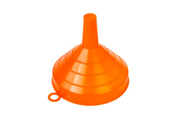 Orange funnel isolated on white background.
