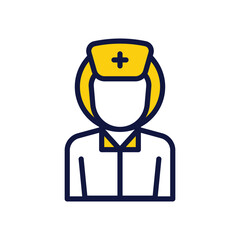 Nurse icon isolate white background vector stock illustration.