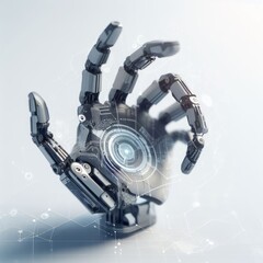 Fototapeta na wymiar robot hand technology background 