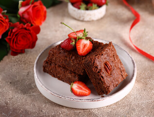 super chocolate brownie with nuts
