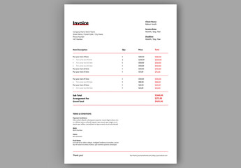 Business Invoice Receipt Layout