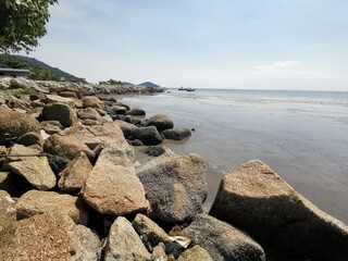 rocky coast of the sea