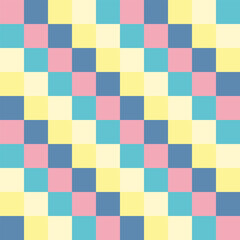 Geometric pastel square seamless pattern. Plaid print. Checkered background.