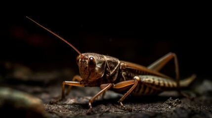 A cricket chirping at night  AI generated illustration