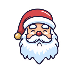 Obraz na płótnie Canvas Santa Claus face icon. Merry Christmas and Happy New Year. Vector illustration