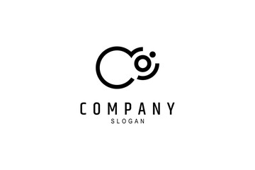 Abstract CO letter logo in flat vector design suitable for business company branding