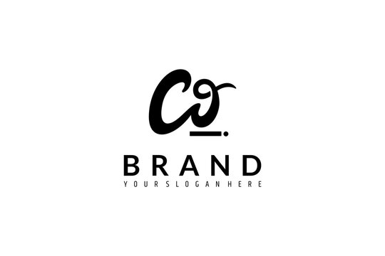 CO letter logo in lettering vector design style