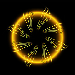 vortex in dark background, vector illustration yellow gradient 