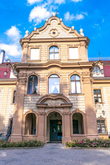 Palace in Moszna. Historic residence located in the Opole Voivodeship. Upper Silesia, Poland.