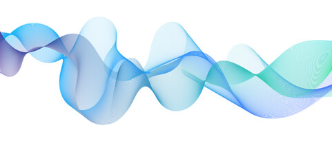 Abstract blue blend wave lines on transparent background. Modern blue flowing wave lines and glowing moving lines. Abstract frequency sound wave lines and technology curve lines background. 