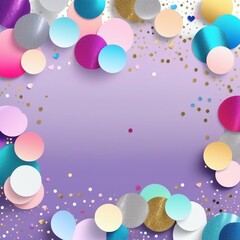 Joyful Celebration Confetti: Colorful Round Confetti Background for Festive Greetings