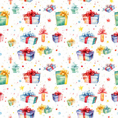 new year celebration cute watercolor wrapping paper