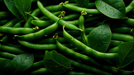 close - up view of green peas - Powered by Adobe